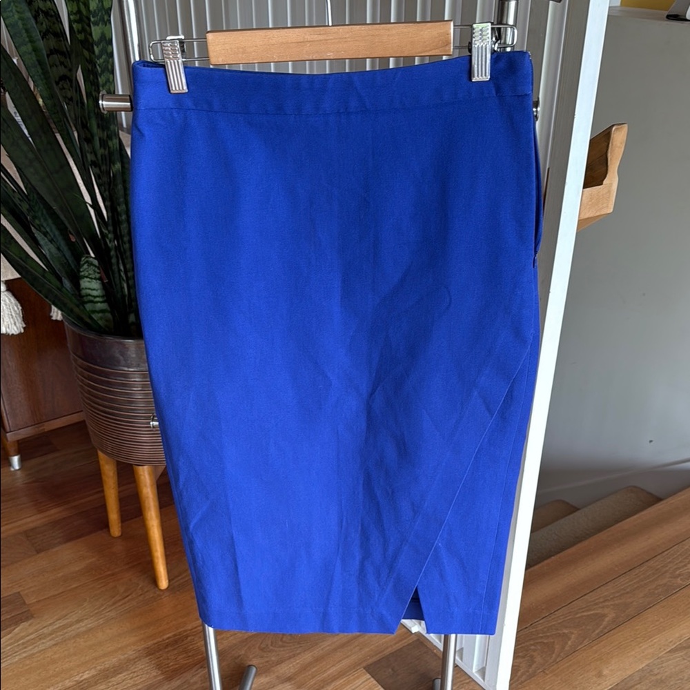 Banana Republic Blue Pencil Midi Skirt Work